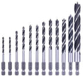 12pc Hex Shank Brad Drill Set image 0