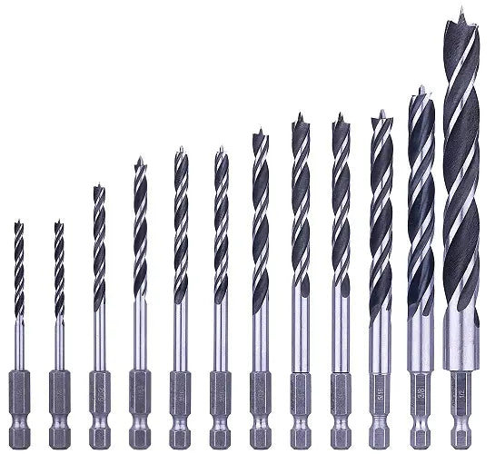 12pc Hex Shank Brad Drill Set image 0